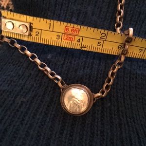 Brushed Matte sterling silver coin pearl necklace